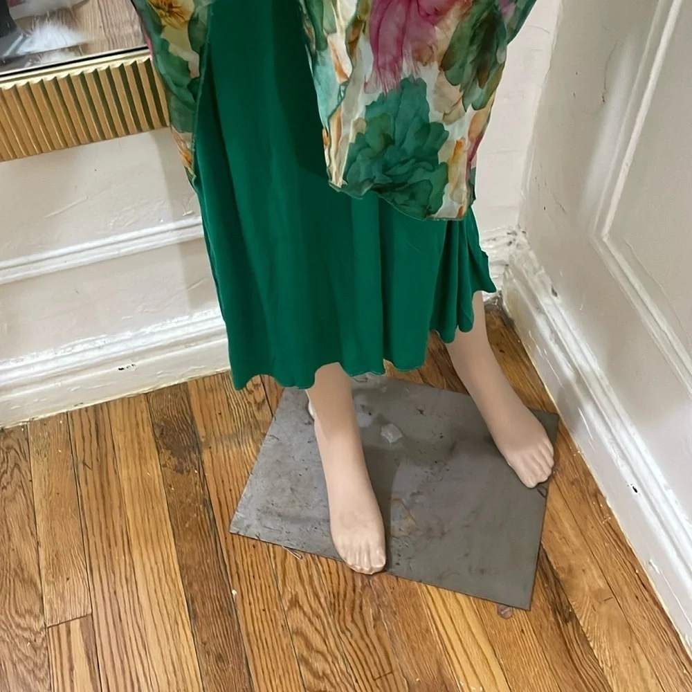 Le Ragazze Green Floral Dress made in Italy
